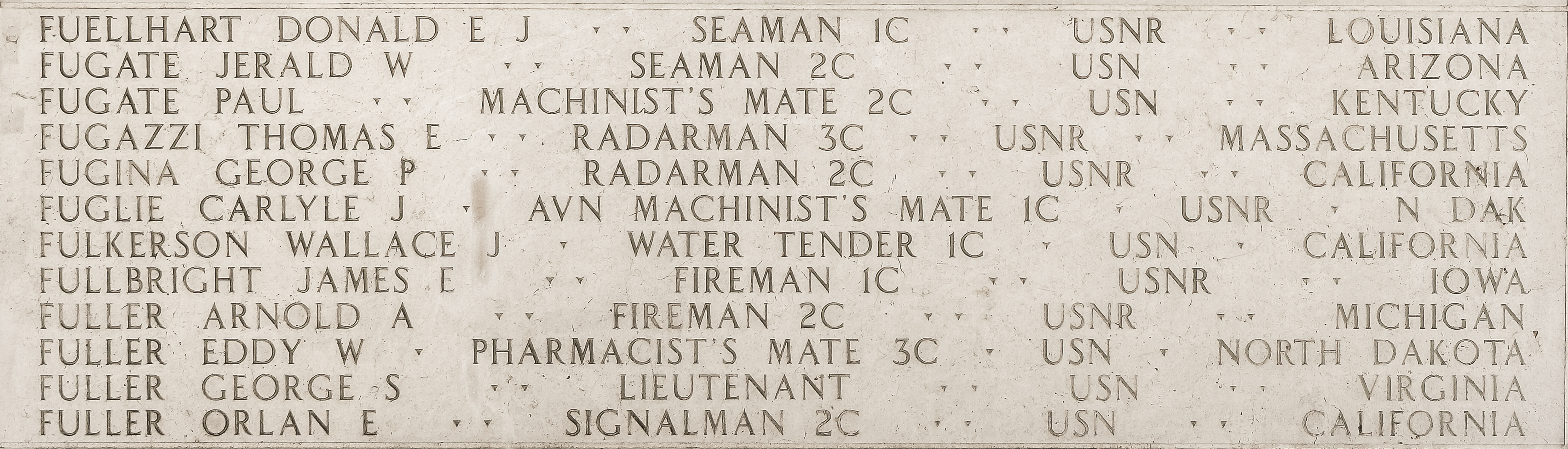 George P. Fugina, Radarman Second Class